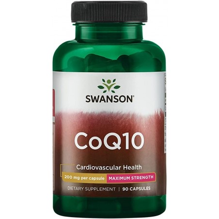 Swanson Coenzima Q10, 200 mg, 90 Capsule (Antioxidant natural, intareste imunitatea)