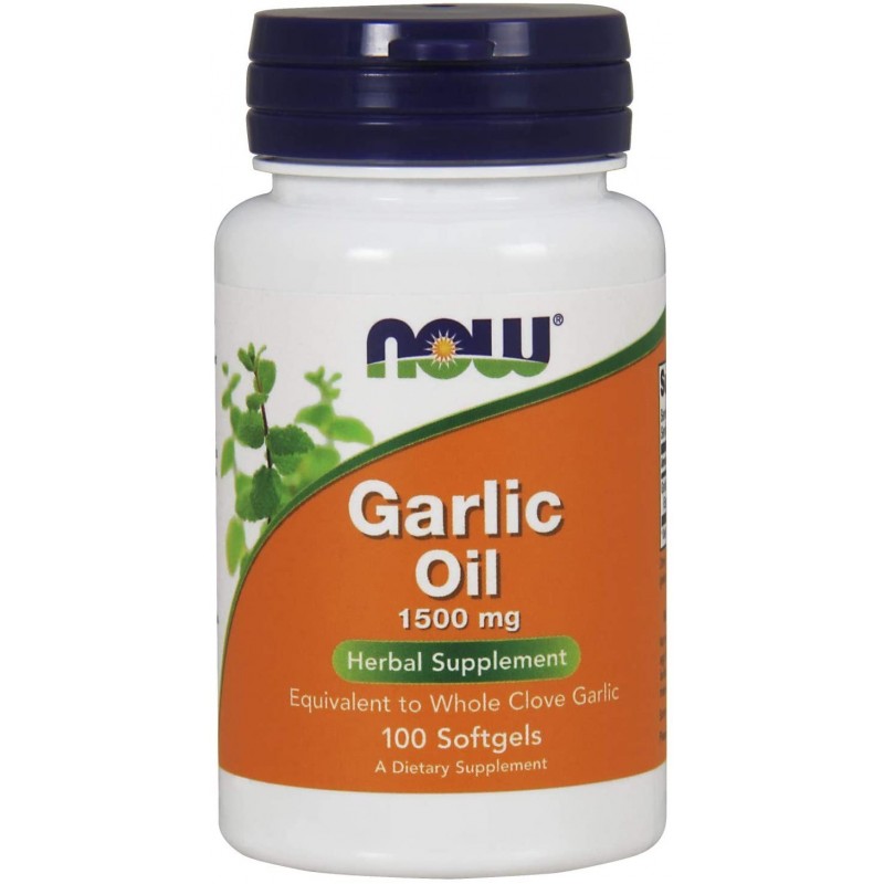 Now Foods Ulei de usturoi (Garlic oil) 1500 mg 100 Capsule (Regleaza tensiunea, scade colesterolul) Beneficiile uleiului de ustu