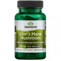 Swanson Full Spectrum Lion’s Mane Mushroom (ciuperca Coama Leului), 500 mg, 60 capsule Beneficii Coama leului- nootropic, bun an