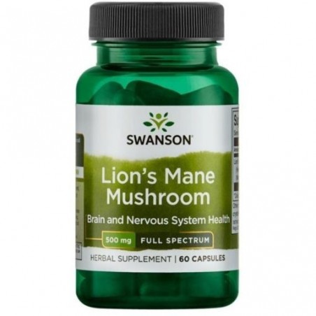 Swanson Full Spectrum Lion’s Mane Mushroom (ciuperca Coama Leului), 500 mg, 60 capsule