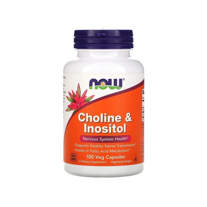 Colina & Inozitol, 500 mg 100 Capsule, Sprijina performanta sportiva, ajuta in sanatatea ficatului Beneficii Colina&amp;Inositol