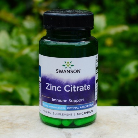 Swanson Zinc Citrate, 50mg, 60 Capsule