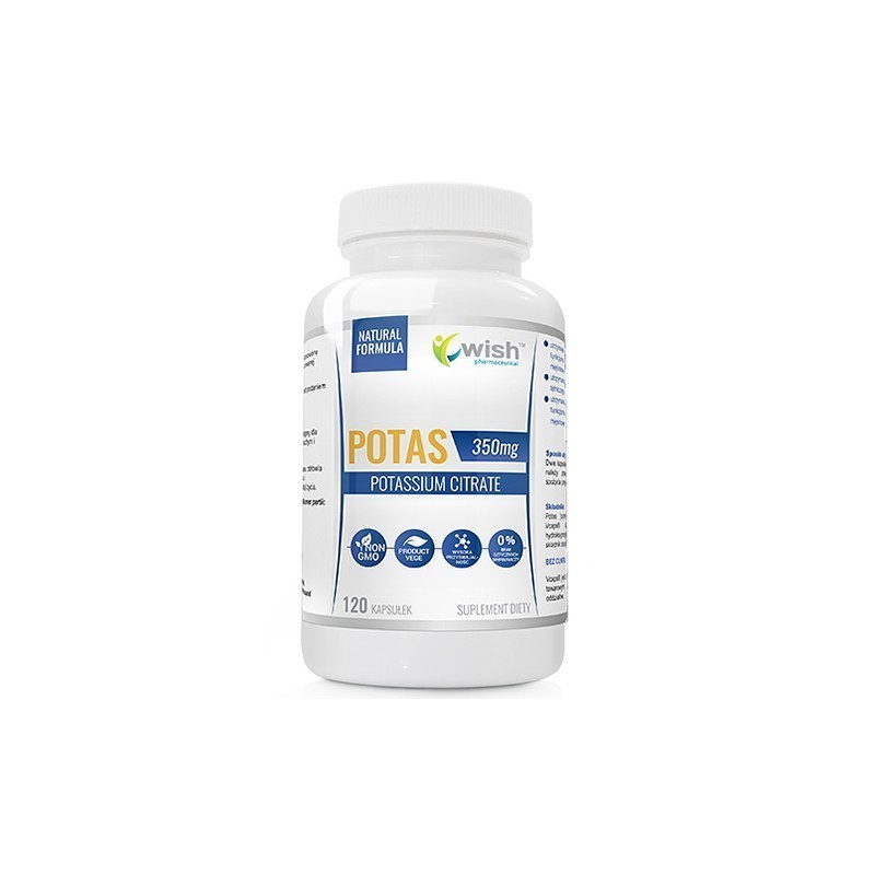 Wish Potassium citrate (Citrat de potasiu), 350 mg, 120 Capsule Beneficiile citratului de potasiu- ajuta in reducerea AVC-ului, 