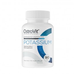 Ostrovit Potassium (Potasiu) 350 mg, 90 Capsule Beneficii Potassium- ajuta in reducerea AVC-ului, ajuta la cresterea densitatii 