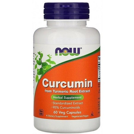 NOW Foods Curcumina - 60 Capsule (Turmeric extract radacina)