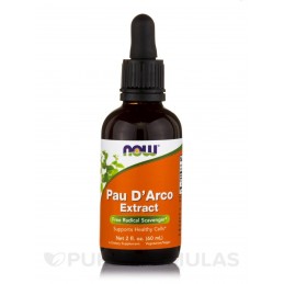 NOW Foods Pau D'Arco Extract lichid picaturi - 60 ml Beneficii Pau D’Arco- sprijina minimizarea Candidei, antiinflamator, antiox