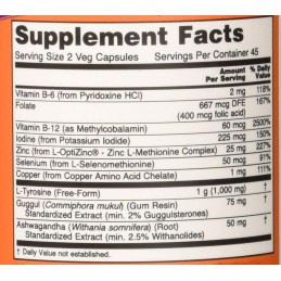 Now Foods Thyroid Energy - 90 Capsule Beneficii Thyroid Energy- ajuta la protejarea tiroidei de daunele cauzate de stresul oxida