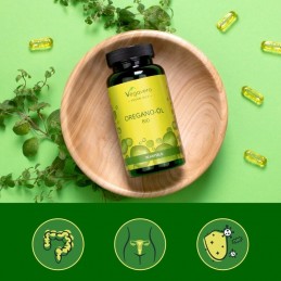 Vegavero Oregano Oil Organic (Ulei de Oregano Bio) - 90 Capsule Beneficii Ulei de Oregano - ajuta la functionarea sistemului res