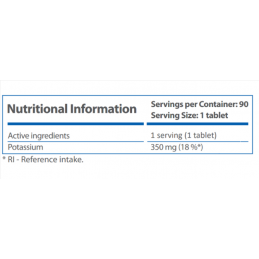 HS LABS Potassium 350mg - 90 Tablete Beneficiile citratului de potasiu: ajuta in reducerea AVC-ului, ajuta la cresterea densitat