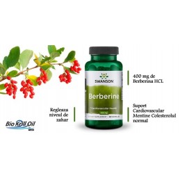 Swanson Berberine hcl 400 Mg 60 capsule, Diabet, Colesterol, Imunitate Benefecii Berberina: creste imunitatea si ajuta in caz de