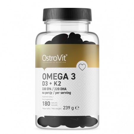 OstroVit Omega 3, Vitminele D3 + K2 180 Capsule