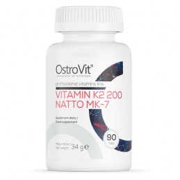 OstroVit Vitamin K2 200 mg Natto MK-7 90 Tablete Beneficiile Vitamine K2 si proprietatile suplimentului alimentar: formula pura 