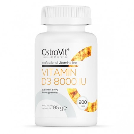 OstroVit Vitamina D3 8000 IU, 200 Tablete (Intareste sistemul imunitar)