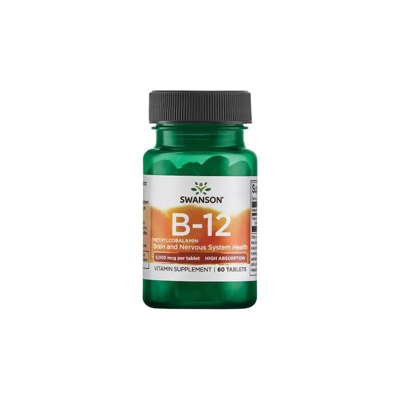 Swanson Vitamin B12 Methylcobalamin, 5000mcg - 60 tablete Beneficii Vitamina B12- ajuta la formarea globulelor rosii si la ameli