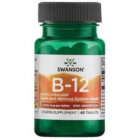 Swanson Vitamin B12 Methylcobalamin, 5000mcg - 60 tablete