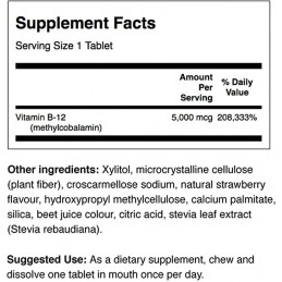 Swanson Vitamin B12 Methylcobalamin, 5000mcg - 60 tablete Beneficii Vitamina B12- ajuta la formarea globulelor rosii si la ameli