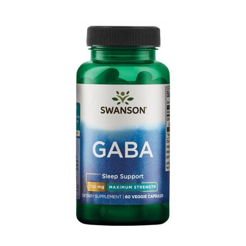 GABA 750mg Maximum Strength, 60 Capsule, Promoveaza relaxarea, sustine un somn linistit si odihnitor, imbunatateste recuperarea 