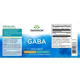 GABA 750mg Maximum Strength, 60 Capsule, Promoveaza relaxarea, sustine un somn linistit si odihnitor, imbunatateste recuperarea 