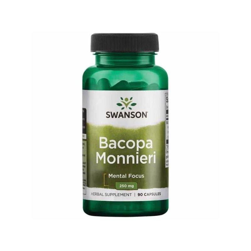 Bacopa Monnieri, 250mg 90 Capsule- Contine antioxidanti puternici, poate reduce inflamatia, poate stimula functia creierului Ben