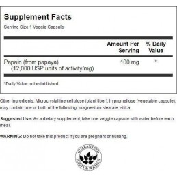 Papain Papaya Enzyme, 100mg - 90 Capsule, Efecte antioxidante puternice, poate imbunatati sanatatea inimii Beneficii Papain Papa