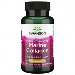 Swanson Type I Hydrolyzed Marine Collagen (Colagen marin) - 60 Capsule Beneficii Colagen marin- ajuta pielea, ajuta procesul res