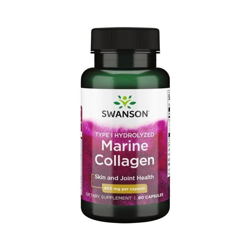 Swanson Type I Hydrolyzed Marine Collagen (Colagen marin) - 60 Capsule Beneficii Colagen marin- ajuta pielea, ajuta procesul res