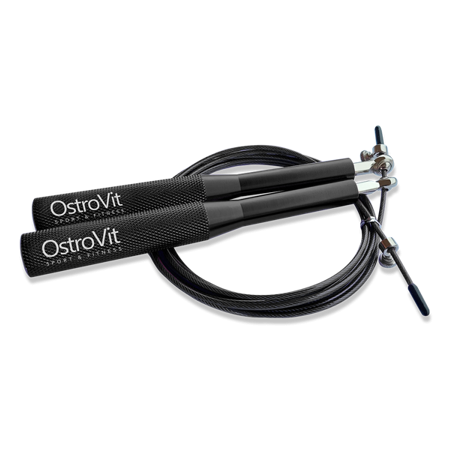 OstroVit Metal Skipping Rope (Coarda de sarit metalica) - 3m, NEAGRA