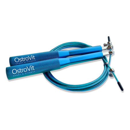 OstroVit Metal Skipping Rope (Coarda de sarit metalica) - 3m, ALBASTRU