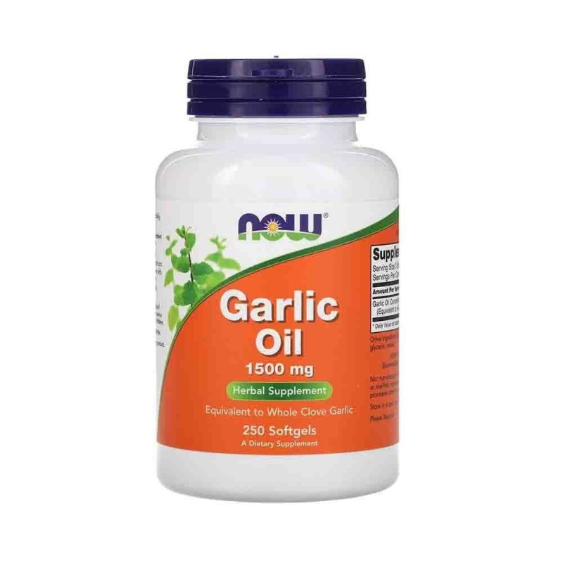 Now Foods Ulei de usturoi (Garlic oil) 1500 mg 250 Capsule (Regleaza tensiunea, scade colesterolul) Beneficiile uleiului de ustu