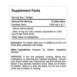 PURITAN'S PRIDE Odorless Garlic (usturoi inodor) 1000mg - 100 Capsule Beneficiile usturoiului inodor: poate ajuta la scaderea te