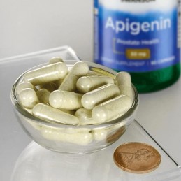 Supliment alimentar Apigenin (pentru prostata) 50 mg, 90 Capsule, Swanson Beneficii Apigenin- sprijina sanatatea prostatei, prom