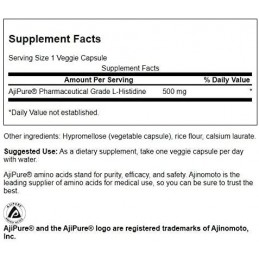 Swanson L-Histidine 500mg - 60 Capsule Beneficii L-histidina- sustine sistemul imunitar, poate ajuta la ameliorarea bolilor cron