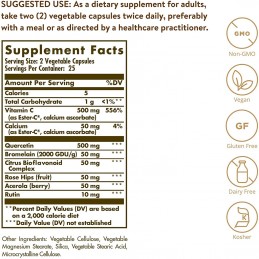 Solgar Quercetina Complex & Ester C Plus - 50 Capsule Beneficii Quercetin Complex &amp; Ester C Plus- intareste sistemul imunita