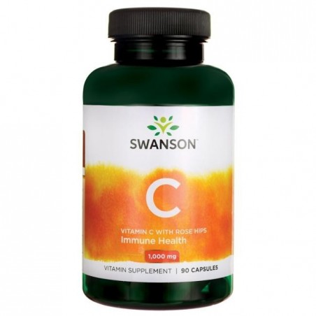 Swanson Vitamin C & Rose Hips Extract (Vit.C & Macese) 90 Capsule, 1000 mg