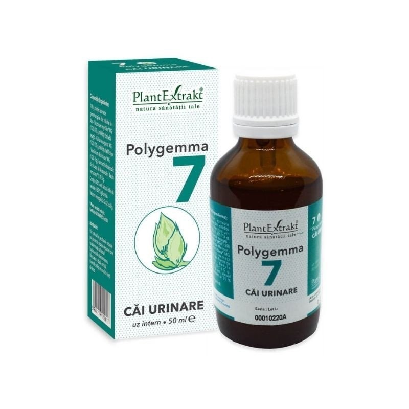 POLYGEMMA NR.7, 50 ML, Dezinfectant si antibacterian la nivelul cailor urinare, reduce inflamatia, efect detoxifiant Beneficii P