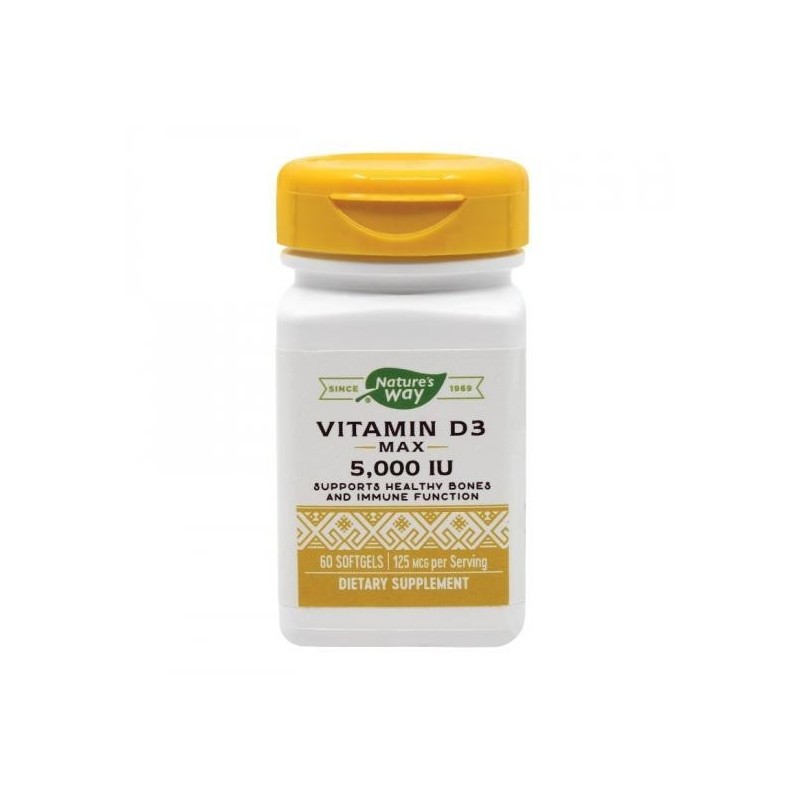 Vitamina D3 5000UI - 60 Capsule (imunitate, articulatii, circulatie) Proprietati Vitamina D3:
Formula ce contine Vitamina D3 din