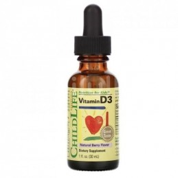 Vitamina D3 PICATURI (pentru copii) - 30 ml Proprietati Vitamina D3 picaturi:
Formula ce contine Vitamina D3 din sursa naturala,