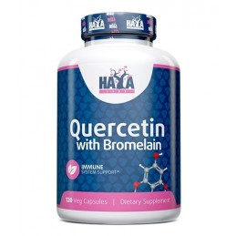 Haya Labs Quercetin with Bromelain - 120 Capsule Beneficii Quercetina cu Bromelaina: sprijina sanatatea sinusurilor si promoveaz