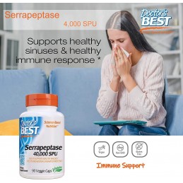 Doctor's Best Serrapeptase - 40 000 SPU - 90 Capsule Beneficii Serrapeptase- poate ajuta la promovarea sanatatii oaselor si arti