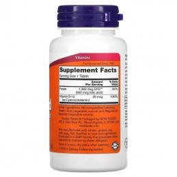 NOW Foods Folic Acid with Vitamin B12, 800mcg - 250 Tablete Beneficii acid folic &amp; vitamina B12- este esential pentru sanata