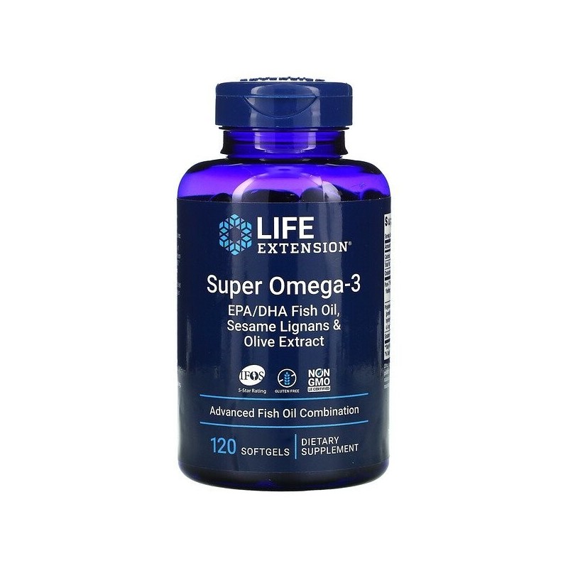 Life Extension Super Omega-3 - 120 Capsule Benefiii Omega 3- risc redus de boli cardiovasculare, risc redus de cheaguri de sange