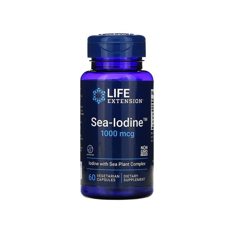 Iodina de mare, 1000mcg, 60 Capsule, Esential pentru sustinerea sanatatii tiroidei, sprijina niveluri sanatoase de iod Beneficii