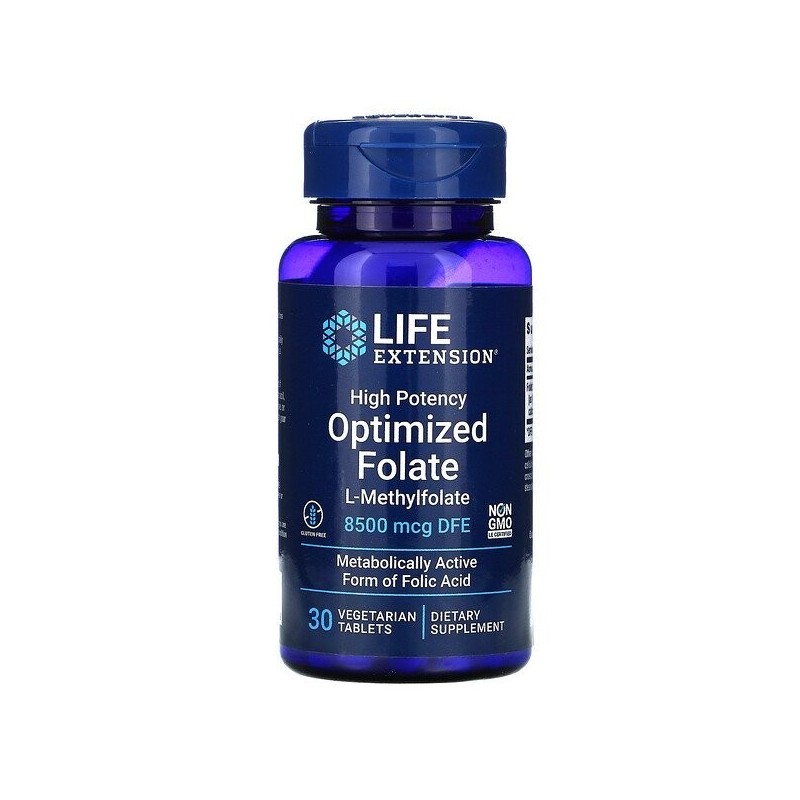 Life Extension High Potency Optimized Folate - 30 Tablete (folat optimizat de inalta potenta) Beneficii de folat optimizat de in