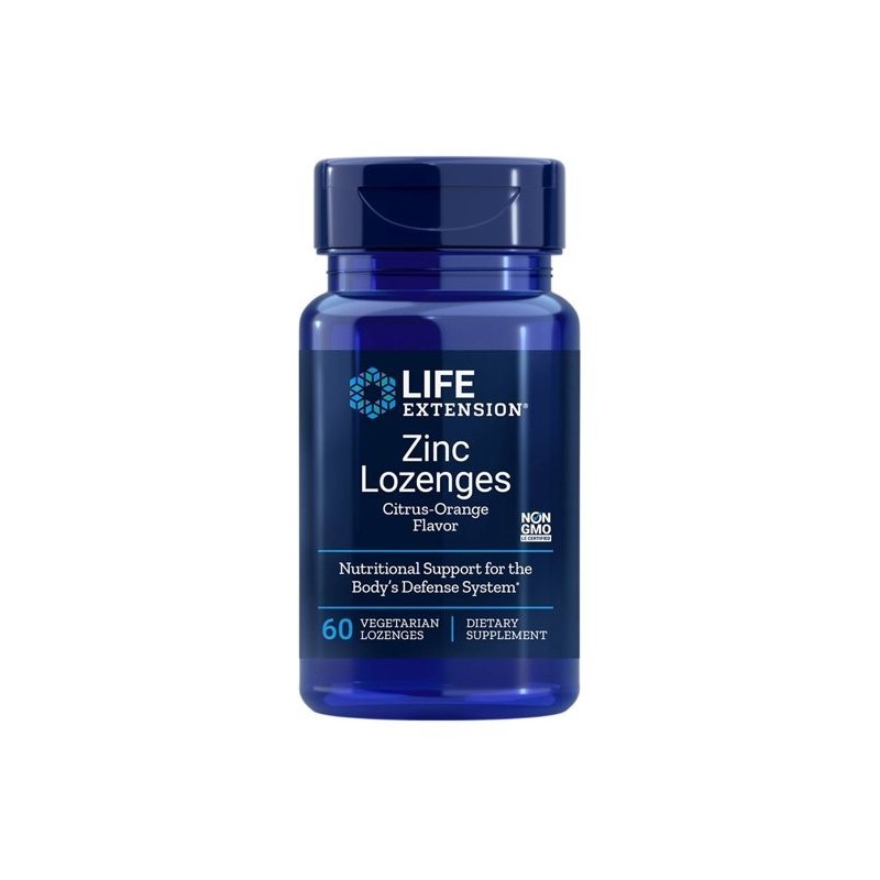 Life Extension Zinc Lozenges, Natural Citrus-Orange - 60 Capsule Beneficii Zinc- reglarea proceselor metabolice si a activitatii