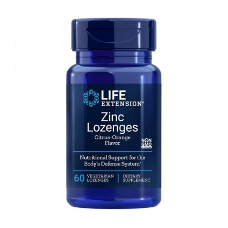 Life Extension Zinc Lozenges, Natural Citrus-Orange - 60 Capsule