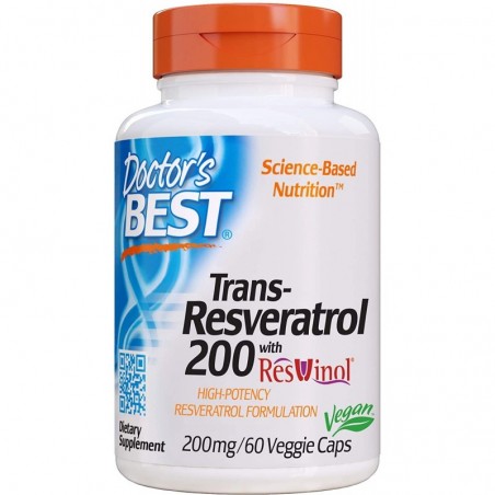 Doctor's Best Trans-Resveratrol with ResVinol-25 - 200mg - 60 Capsule