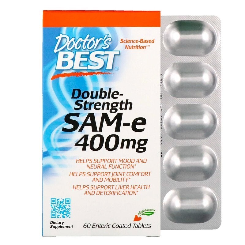 SAM-e 400mg Double-Strength, 60 Tablete, Ajuta la sprijinirea starii de spirit si a functiei neuronale, sprijinirea confortului 