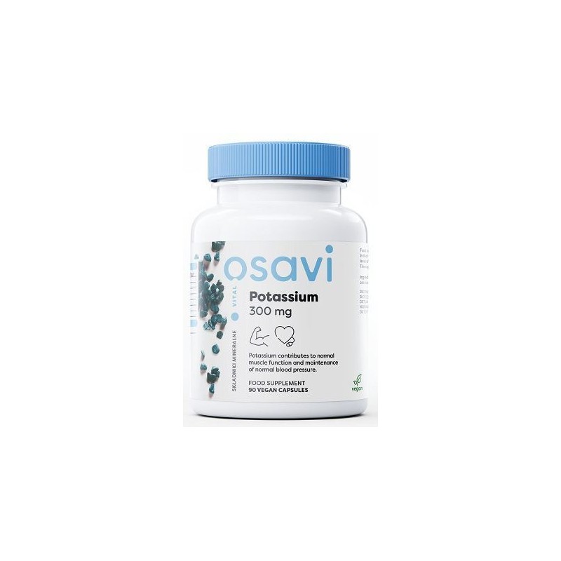 Osavi Potassium 300mg - 90 Capsule Beneficiile potasiului- ajuta in reducerea AVC-ului, ajuta la cresterea densitatii minerale o