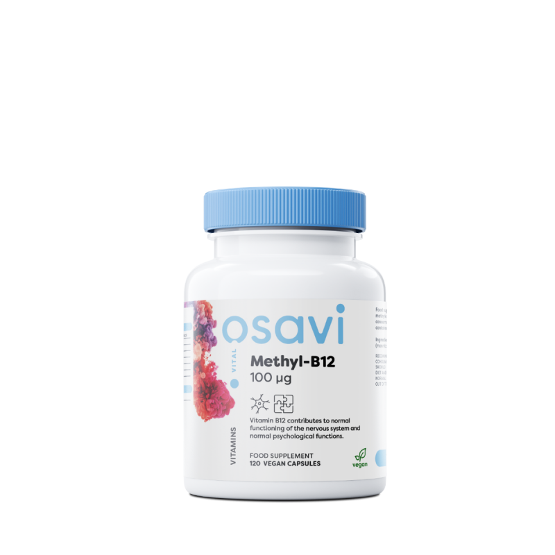 Osavi Methyl-B12, 500mcg - 120 Capsule Beneficii Vitamina B12- ajuta la formarea globulelor rosii si la ameliorarea anemiei, poa