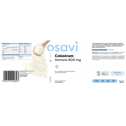 Osavi Colostrum Immuno, 800mg - 120 Capsule Beneficii Colostrum Immuno- colostrum bovinum contine imunoglobuline g care protejea